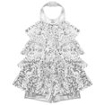 thumbnail image 5 of YONGHS Women's Shiny Sequins Halter Leotard Ballroom Dance Bodysuit Cocktail Dress Costume Silver One Size, 5 of 7