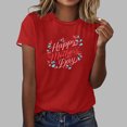 thumbnail image 1 of Fiudx Ofertas Relámpago Tops con Estampado de Moda para Mujer, Blusa de Manga Corta con Cuello Redondo, Camisetas, 1 of 4