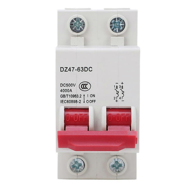 DC 500V Photovoltaic Circuit Breaker 2P Air Switch for Overload Short Circuit Protection 63A