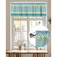 thumbnail image 2 of Teal Blue Boho Kitchen Valances for Windows Bohemian Geometric Pattern Valance Curtains&nbsp; for Kitchen /Living Room/Bedroom/ Bathroom Decor, 54"x18 " ,Rod Pocket 1 Panel,, 2 of 7