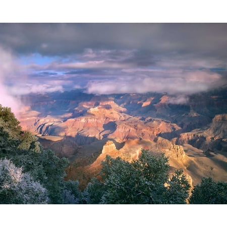 Clearing skies over the South Rim Grand Canyon National Park Arizona Poster Print by Tim