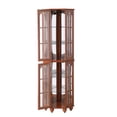 thumbnail image 6 of Solid Wood Legs and Acrylic Mirrored Back | Corner Display Cabinet with Lighting System | Enhance Room Decor in Corners, 6 of 6