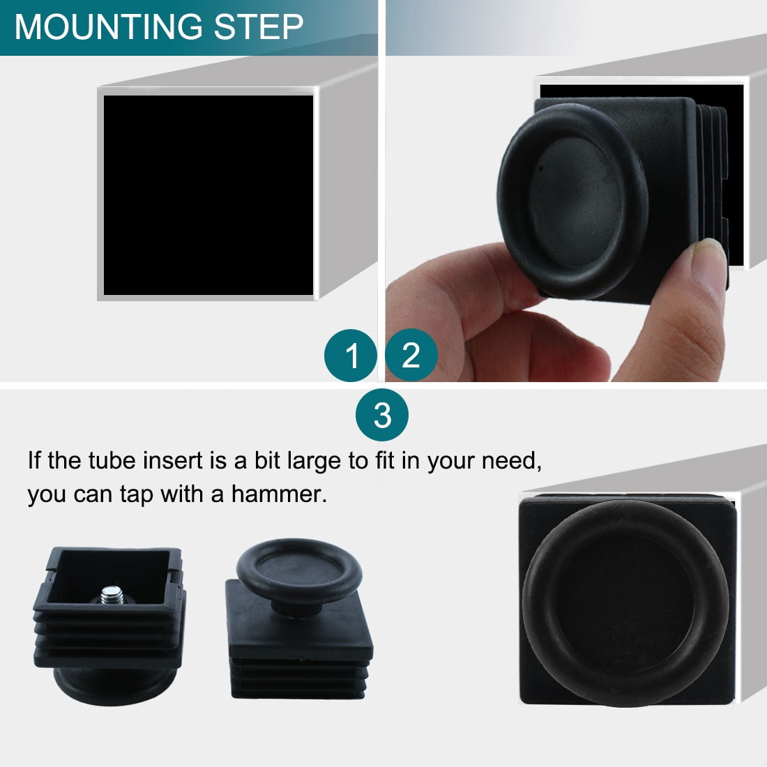 Unique Bargains 10 Sets 38mm Base Dia Adjustable Leveling Foot 38mmx38mm Square Insert Kit
