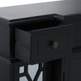 thumbnail image 5 of DecMode Wood Glam Cabinet with Geometric Mirror, Black, 43"W, 5 of 15