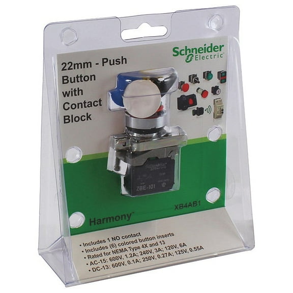 Schneider Electric Push Button Operator, 22 mm, 1NO, Universal XB4AB1