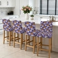 thumbnail image 3 of Halloween Bar Stool Cover Set of 4, Orange Pumpkin Funny Ghost Black Cat Purple Stretch Bar Chair Cover, Removable Washable Pub Counter Stool Chair Slipcover for Kitchen Dining Room Pub Cafe, 3 of 9