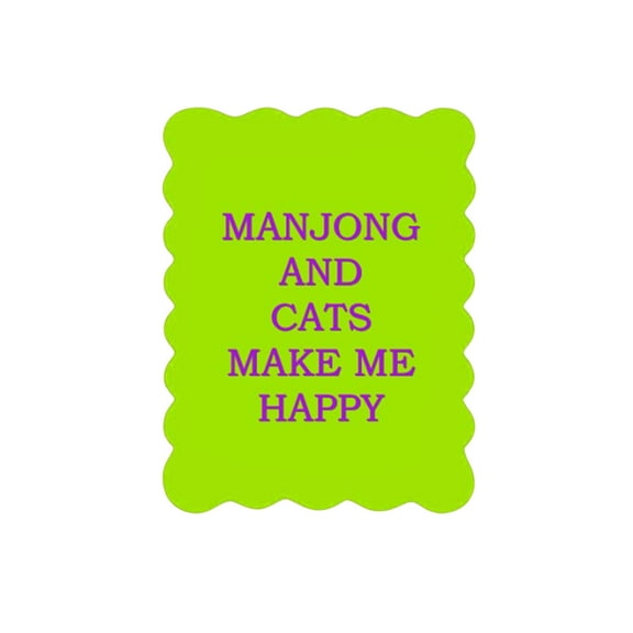 Mahjong Accessories, Mahjong Shuffle Cards, Thick Pvc, 4X6 In, Scalloped Edges, Cat Decor for Home, Neon Green, Funny Home Decor, 1 Pc, Game Night Party Decorations