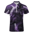 thumbnail image 4 of Purple Wolf Men Zipper T-shirt Summer Casual Short Sleeve T-shirt Top, 4 of 7