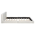 thumbnail image 6 of Queen Size Upholstered Platform Bed with Velvet Fabric, Grounded Bed with Solid Frame, Beige, 6 of 10