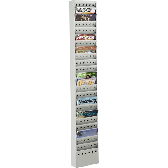 Pemberly Row 23-Pocket Steel Magazine Rack