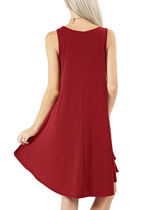Vista - Women's Sleeveless Pockets Casual Swing T-Shirt Short Dresses -  Walmart.com - Walmart.com