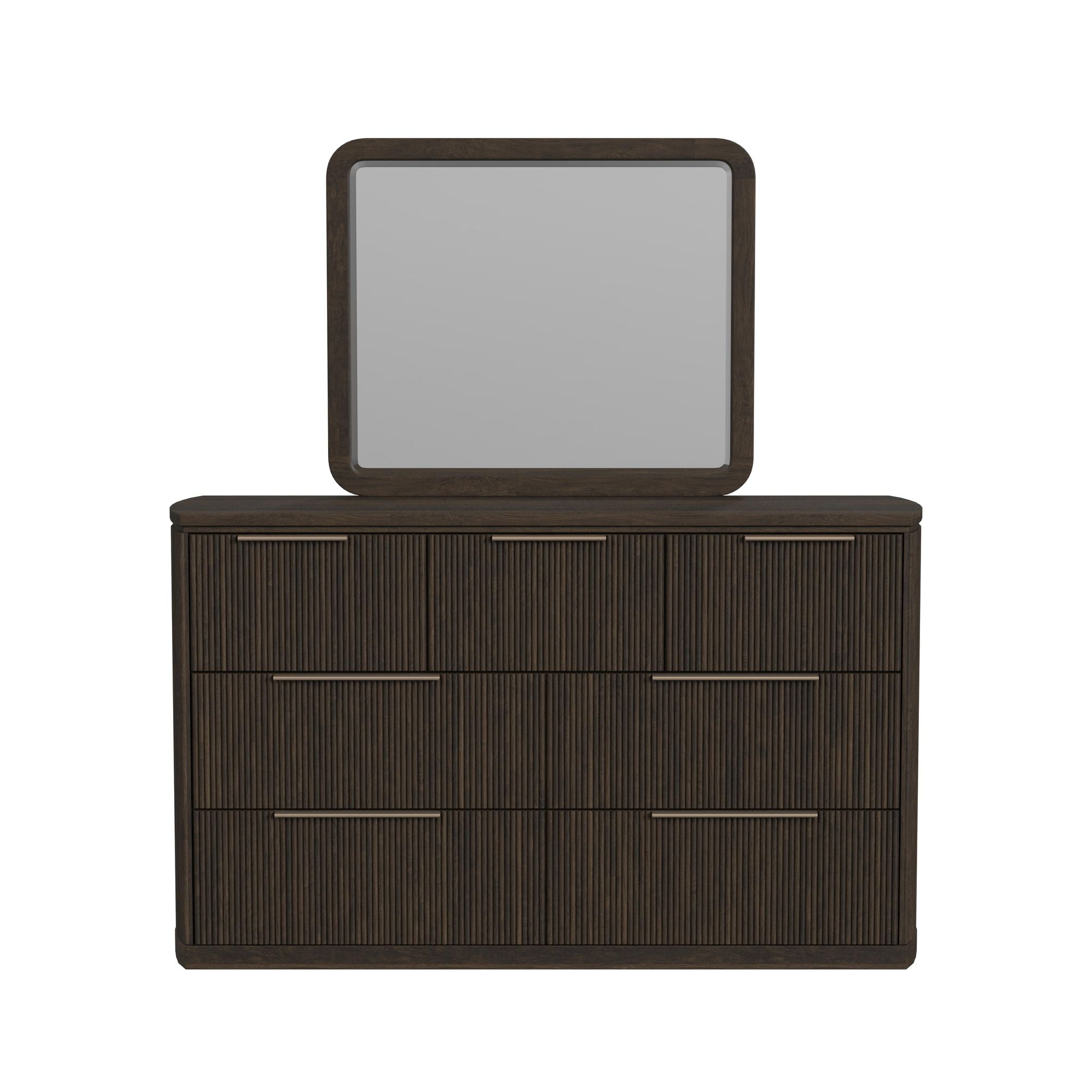 Picket House Furnishings Sutton Dresser and Mirror Set in Dark Brown