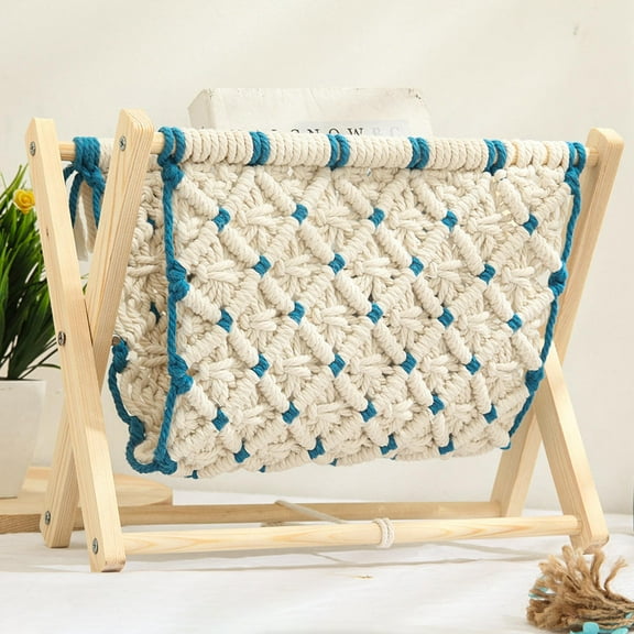 FRCOLOR  Living Room Wicker Woven Storage Rack Magazine Rustic