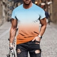 thumbnail image 4 of Jalioing Men's Short Sleeve T Shirt Casual Crew Neck Gradient Tee Shirt Summer Fashion Basic Tops, 4 of 5