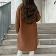 thumbnail image 4 of UJNDER Long Sleeve Collar Knitted Top for Autumn Winter Women's Coat Coats for Women Brown S, 4 of 5