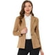 thumbnail image 1 of Chaqueta de oficina de trabajo de manga larga con cuello de solapa y ante sintético para mujer Caqui claro XS, 1 of 4