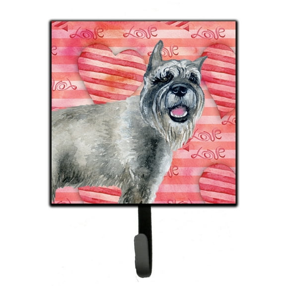 Schnauzer Love Leash or Key Holder Red