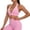 Pink, variant on Women's Athletic Tops Scoop Neck Sleeveless Contrast Binding Workout Yoga Crop Tank Top for Gym Workouts