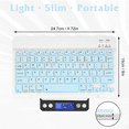thumbnail image 4 of Ultra-Slim Bluetooth rechargeable Keyboard for Mate X2 and all Bluetooth Enabled iPads, iPhones, Android Tablets, Smartphones, Windows pc - Sky Blue, 4 of 5
