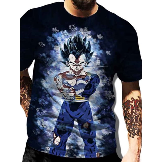Camiseta con estampado 3d de Dragon Ball para hombre, camiseta informal de manga corta con cuello redondo 6xl, ropa de calle, Top holgado de animación 140 heqiyong CONDUJO
