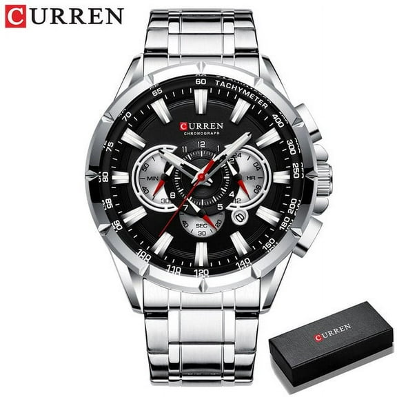 CURREN Sport Watches Men‘s Luxury Brand Quartz Clock Stainless Steel Chronograph Big Dial Wristwatch with Date Relogio Masculino