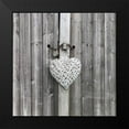 thumbnail image 2 of Frank, Assaf 15x15 Black Modern Framed Museum Art Print Titled - Heart on old rustic door, 2 of 5