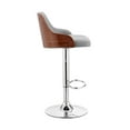 thumbnail image 5 of Armen Living Asher 24-33" Modern Faux Leather & Metal Bar Stool in Gray/Chrome, 5 of 6