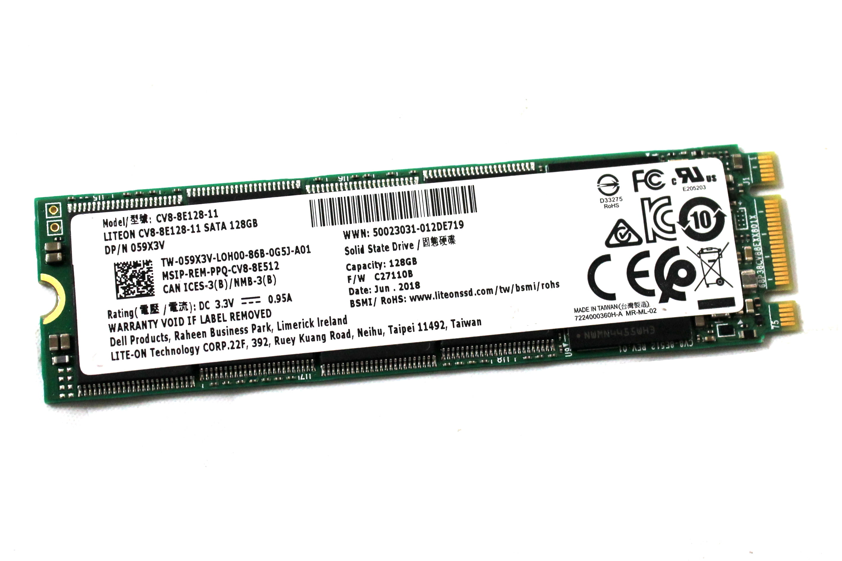 Pulled Dell Latitude 128GB SSD M.2 PCIe LITEON CV8-8E128-11 59X3V 
