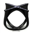 thumbnail image 3 of Luxe Jewelry Designs Women's IP Black Stainless Steel Cross Shaped Ring with Amethyst Crystals -, 3 of 4