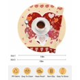 thumbnail image 6 of 13 Inch Round Placemats Set of 6, Yellow Valentines Day Non Slip Heat Insulation PP Table Mats, Love Hearts Romantic Farmhouse Washable Place Mats for Kitchen Dining Party Table Decor, 6 of 7