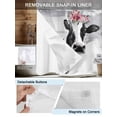 thumbnail image 3 of No Hook Cloth Fabric Shower Curtain with Snap in Liner, Farmhouse Cow Waterproof Shower Curtains Set with See Through Top Window, Watercolor Animal Botanical Flowers Bath Curtains Shower 60"x72", 3 of 6