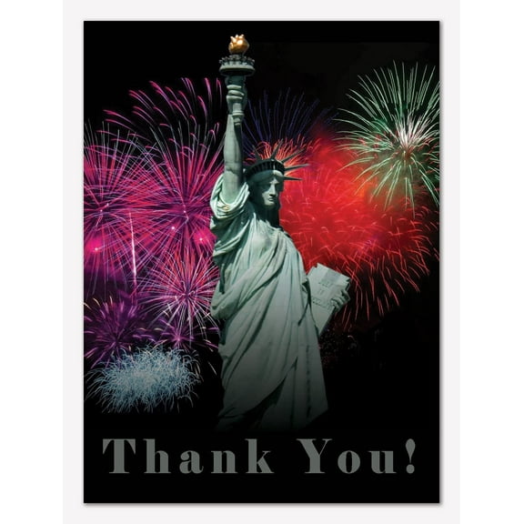 Small World Greetings Liberty Lights Thank You Cards 24 Count - Blank Inside with White Envelopes - A2 Size 5.5" x 4.25" - Friends, Family, Coworkers, Clients, and More