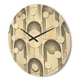 thumbnail image 3 of Designart 'Minimal Geometric Retro Curved Ornament II' Mid-Century Modern Wood Wall Clock, 3 of 5