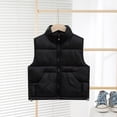thumbnail image 2 of Coerni Toddler Baby Girls Puffer Vest Stand Collar Zip‑Up Quilted Gilet Sleeveless Thick Outerwear Kids Windproof Warm Fall Winter Clothes, 2 of 4