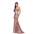 thumbnail image 4 of Women's Nox Anabel T1499 Pleated Metallic Long Prom 2026 Dress Gold Size 12, 4 of 4