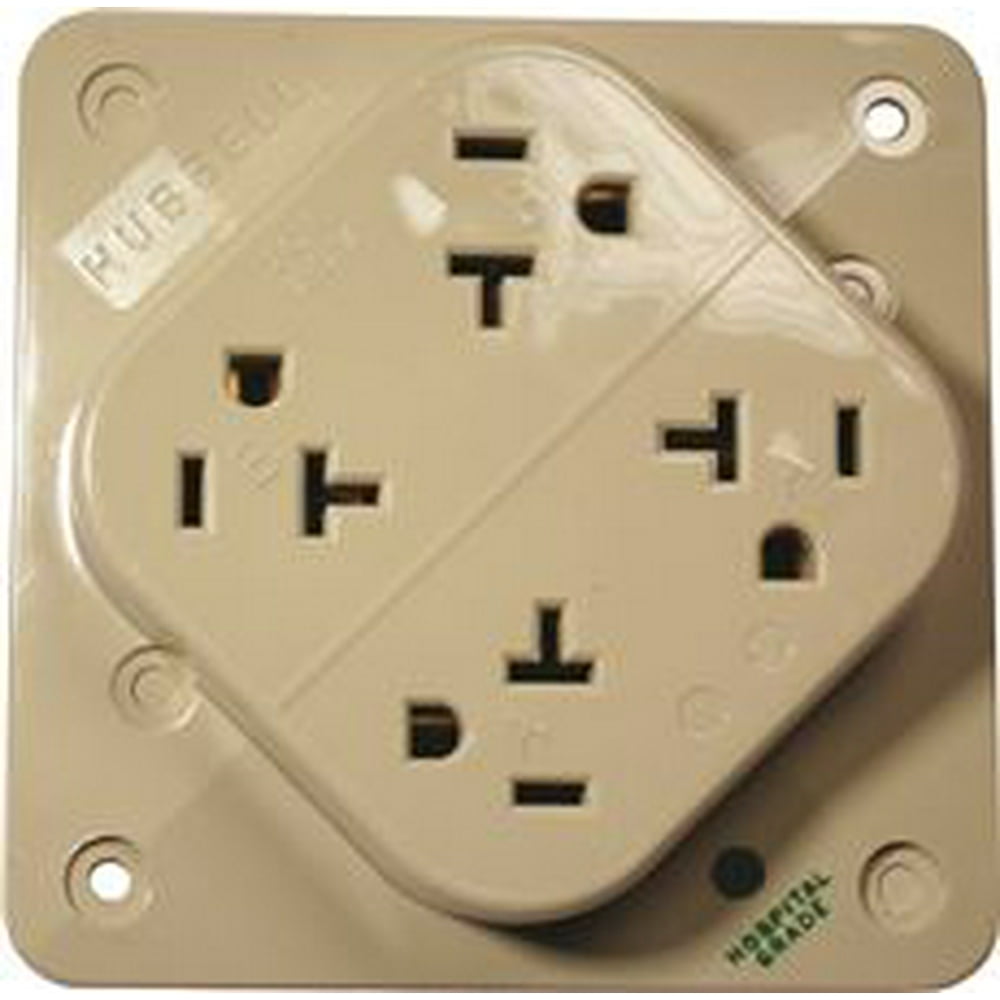 Receptacle Hospital Grade 4Plex 15A 125V 515R Ivory