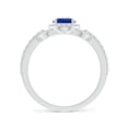 thumbnail image 2 of ANGARA Natural Vintage Style Oval Blue Sapphire Halo Ring in 14K White Gold for Women (Size-7x5mm) | September Birthstone, Birthday, Anniversary, Jewelry Gift for Women | Natural Blue Sapphire Ring, 2 of 8