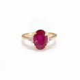 thumbnail image 3 of Natural Ruby Ring, Solid 18K Gold, Real Baguette Diamond Ring, September Birthstone, Minimalist Ring, Statement Ring, Women's Gift, 3 of 4