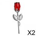 thumbnail image 1 of 2xRosa De Cristal Regalo De Flores Regalo De Boda Navidad Romántico Para Mujeres Su Abuela Rojo Plateado, 1 of 8