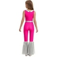 thumbnail image 2 of Hansber Combinaisons de Danse Disco Sans Manches à Sequins pour Filles Enfants Rose Vif 16, 2 of 5
