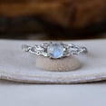thumbnail image 1 of Gorgeous Sterling Silver Rainbow Moonstone Thumb Ring - Perfect for Women's Minimalist Style!, 1 of 4