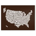 thumbnail image 2 of Trademark Art 'CHOCOLATE-USA States Text Map' Canvas Art by Michael Tompsett, 2 of 4