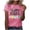 Hot Pink(New), variant on Women's Easter T-Shirt,Fashion Tie-Dye Rabbit Print Comfortable Breathable Casual Loose Round-Neck Short-Sleeve T-Shirt