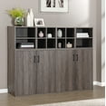 thumbnail image 2 of Sunjoy Quub Two Door Cabinet, 3D Textured Space Saving Stackable Cabinet for Indoor Space, 2 of 10