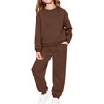thumbnail image 2 of Blekii Childrens Unisex Sweatshirt Sweatpants Set, Children's Unisex Sweatshirt & Sweatpants Set, Solid Color Two Piece for Boys Girls, Casual Play Wear for Fall Winter Solid Color Two Piece, 2 of 6