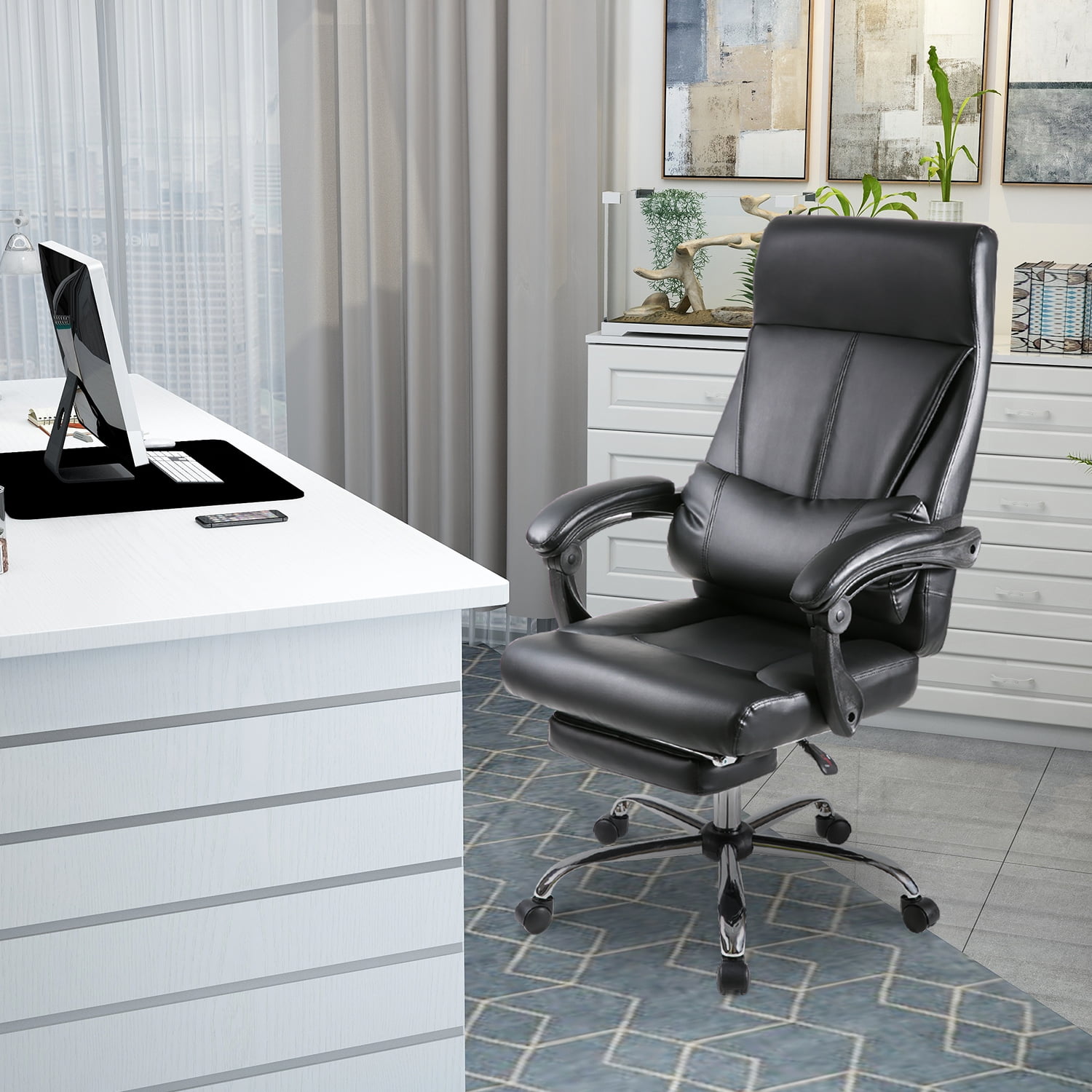 Ergonomic Executive Office Chair with Wheels, SEGMART 21.3 ...