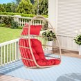 thumbnail image 2 of Outdoor Egg Swing Chair With Waterproof Cushion - New Design, , , Fits Patio, Balcony, Courtyard Red Cushions Handcrafted, All-weather, For Backyard, Garden Relaxation Time, 2 of 6