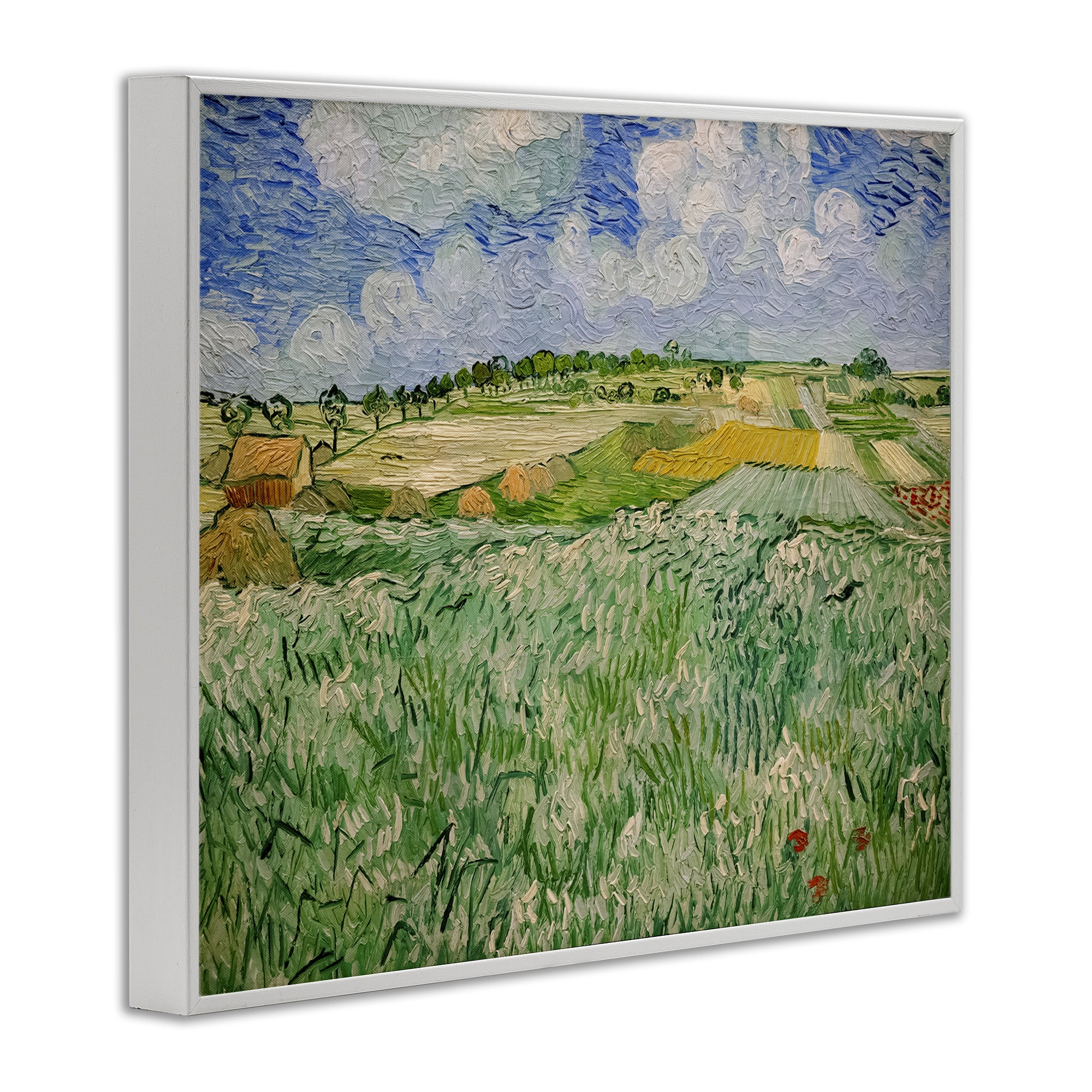 Stupell Industries Plain Near Auvers Painting White Framed Giclee Art, design by Vincent Van Gogh