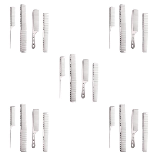 Soidarity 4 unids/set peine de cola para salón-peinado-hecho de aluminio mango ergonómico cuidado diario perfecto peine de corte de pelo plata Type2 NO2