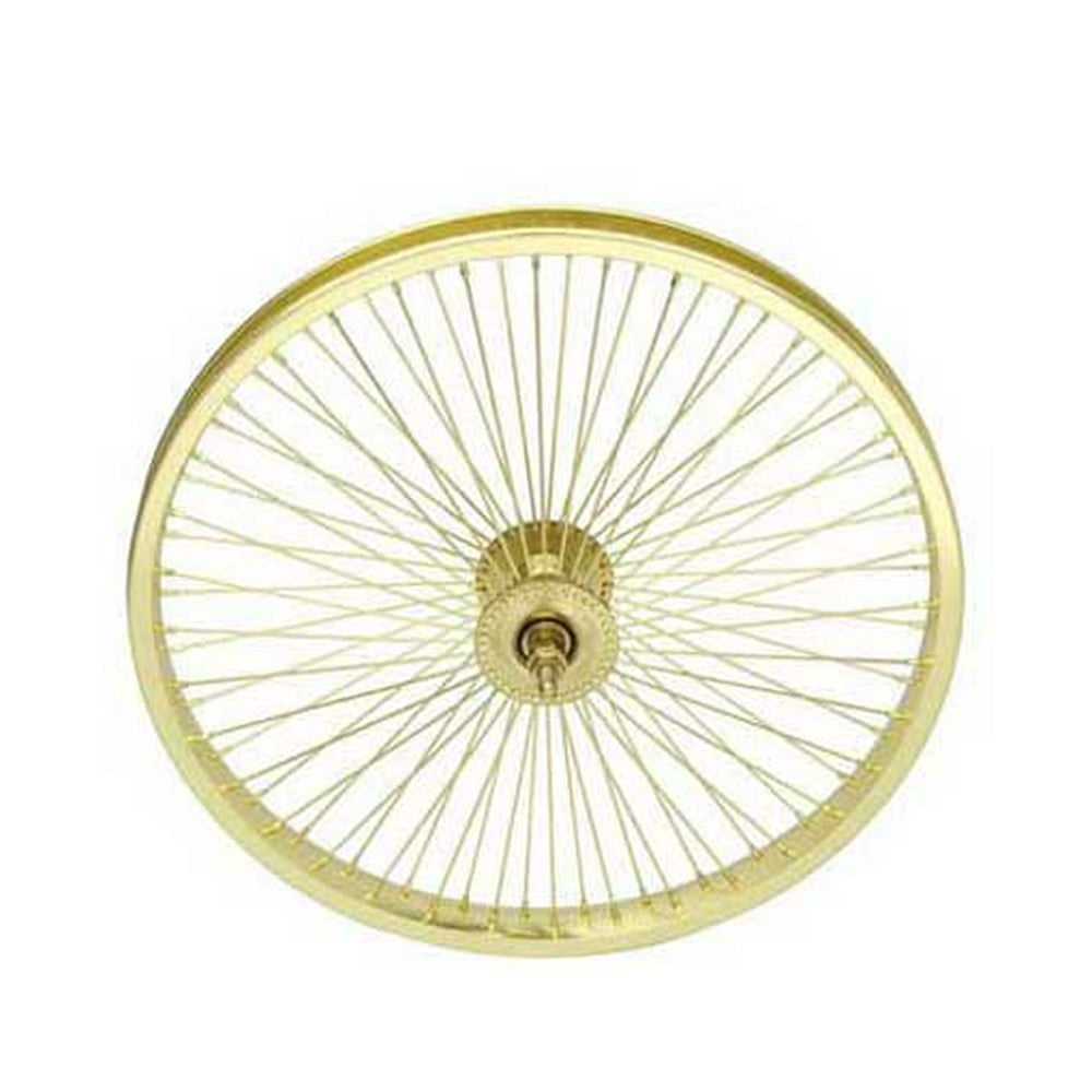 20" 72 Spoke Front Wheel 14G Gold. Bicycle wheel, bike wheel, Lowrider